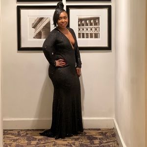 Long Sleeve V Neck Dress